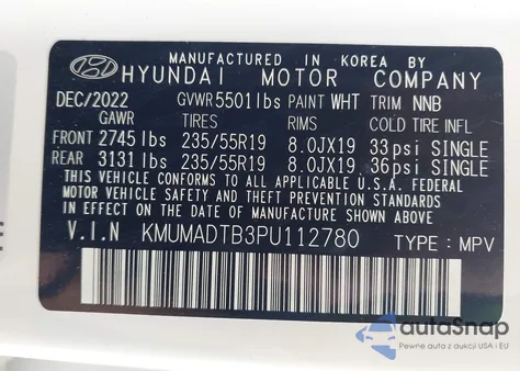 2023 Genesis Gv70 2.5T Awd z USA, uszkodzony, nr VIN KMUMADTB3PU112780